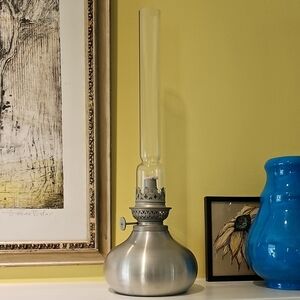 Fred Danforth Pewter Onion Oil Lamp Signed